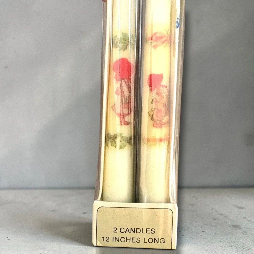 Vintage Holly Hobbie Taper Candles 12 Inch Christmas Holiday Guild House 2 Pack